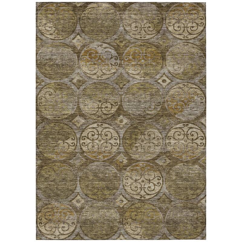 Machine Washable Indoor/ Outdoor Chantille Vintage Medallions Rug