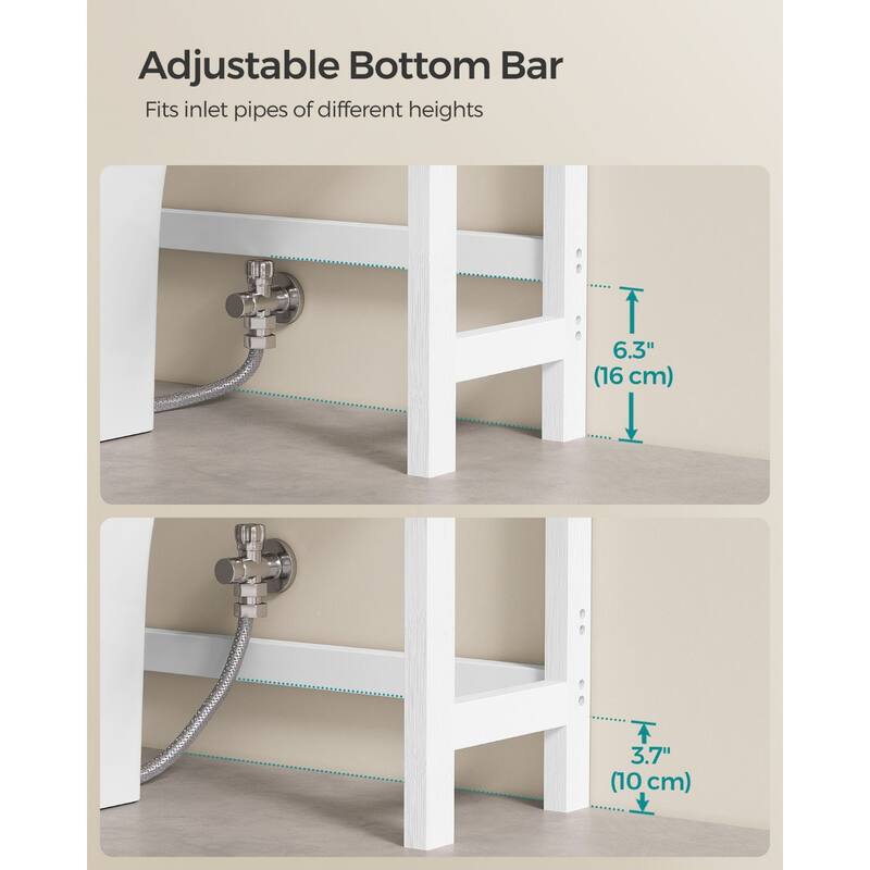 3-Tier Tall Freestanding Wicker Over-the-Toilet Storage Organizer with 3 Hight Adjustable Middle Shelf