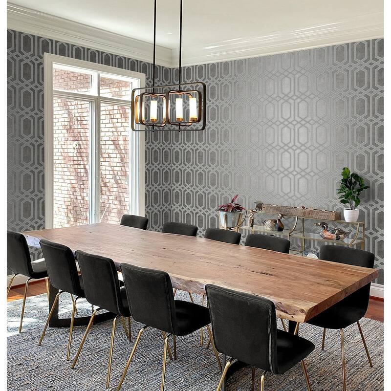 Seabrook Designs Wynne Geo Lattice Unpasted Wallpaper