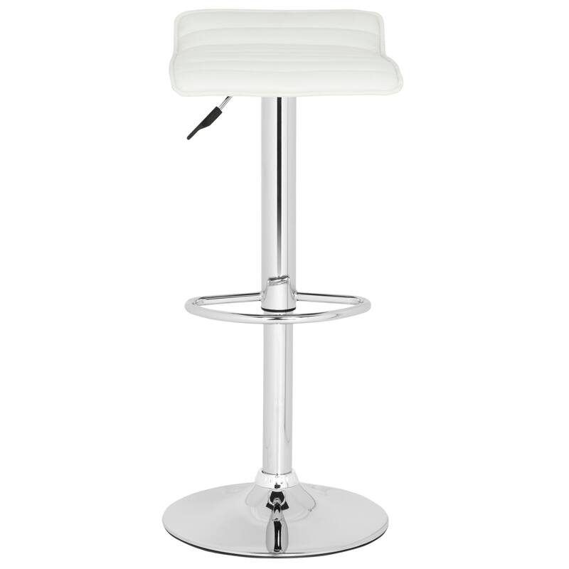 SAFAVIEH Jacalyn 22.4-30.9-inch White Adjustable Swivel Bar Stool - 15.2" x 15.8" x 25.2" - 15Wx16Dx34H