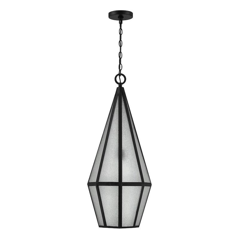 Peninsula 1-Light Outdoor Hanging Lantern in Matte Black - Matte Black