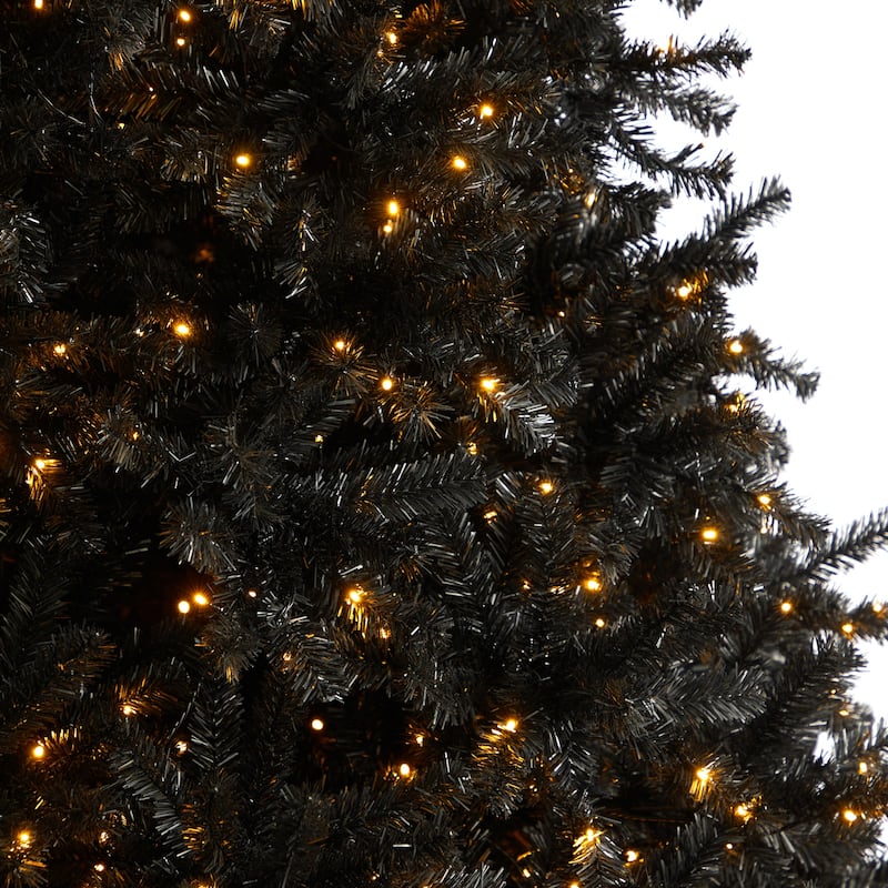 10ft Black Artificial Christmas Tree with Lights - Holiday Decor, Festive Display, Indoor Tree, Premium Quality - 120