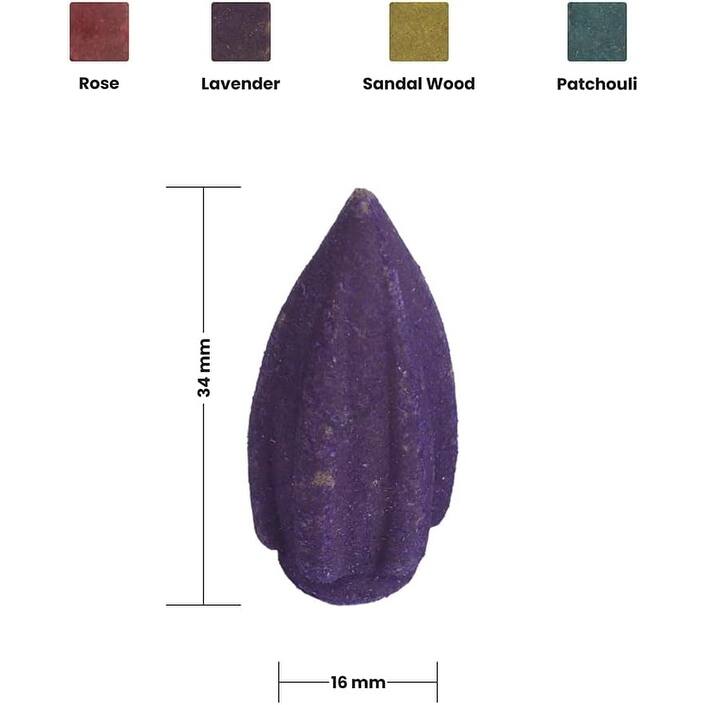 Aakriti Natural Waterfall Backflow Cones for Meditation, Aromatherapy - 100 pcs