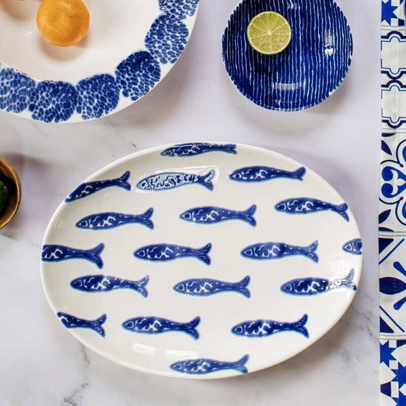 viva by VIETRI Santorini Fish Small Oval Platter
