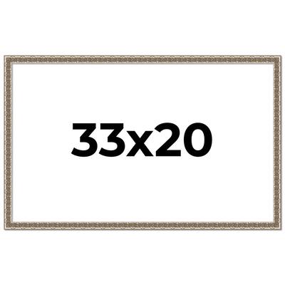 33x20 Frame Silver Versailles Ornate Solid Wood Picture Frame | 1 Inch