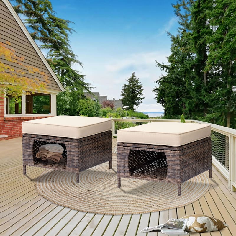 Wicker Patio Furniture Set-Outdoor Patio Conversation Seating Sets