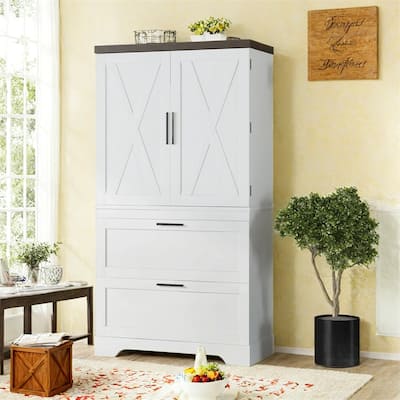 Wooden Cabinet with Sturdy Frame with Inside Door Storage Divider