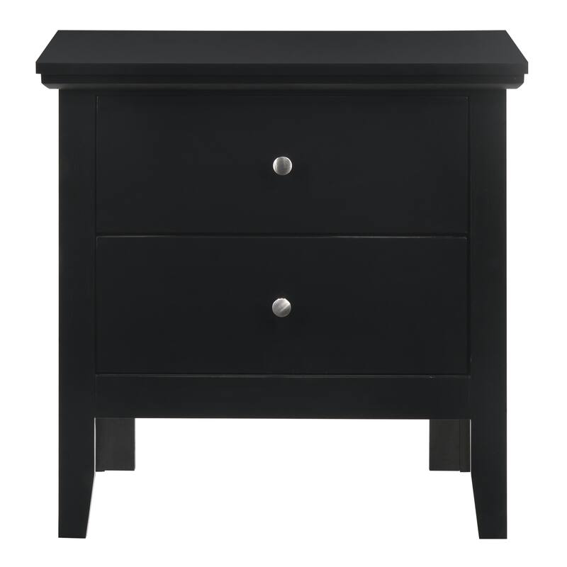 Modern Black Nightstand with 2 Drawers - 24\