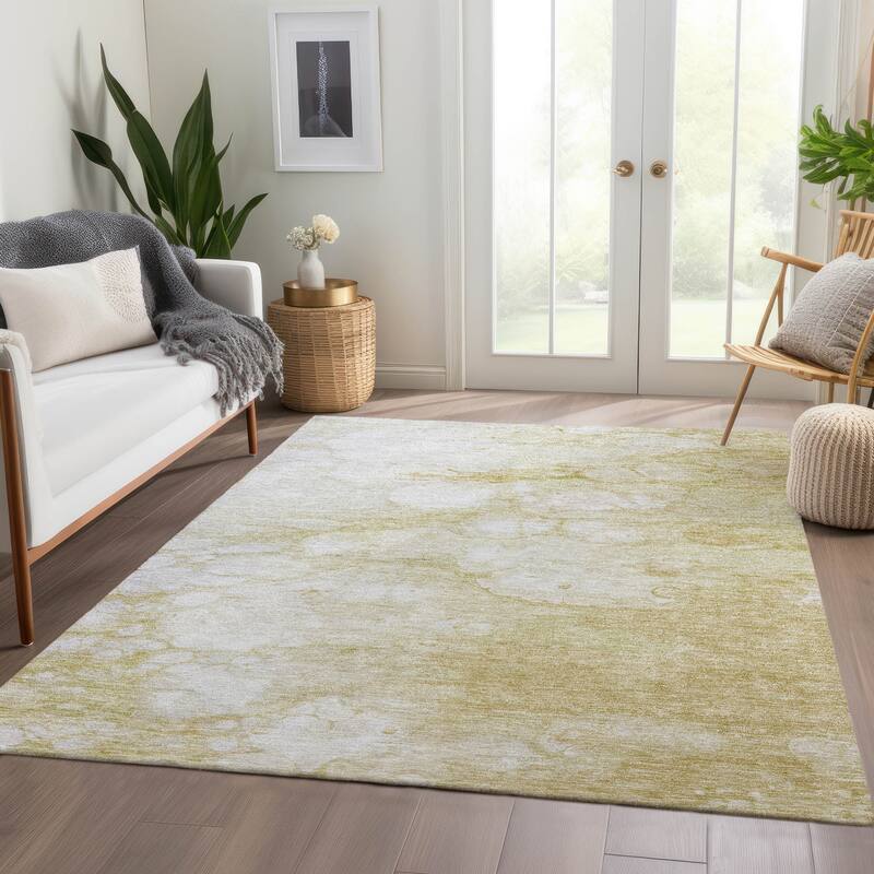Machine Washable Indoor/ Outdoor Chantille Abstract Modern Rug - Beige - 2'6" x 3'10"