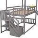 preview thumbnail 5 of 8, Twin over Twin House Bunk Bed with Convertible Slide,Storage Staircase,Gray