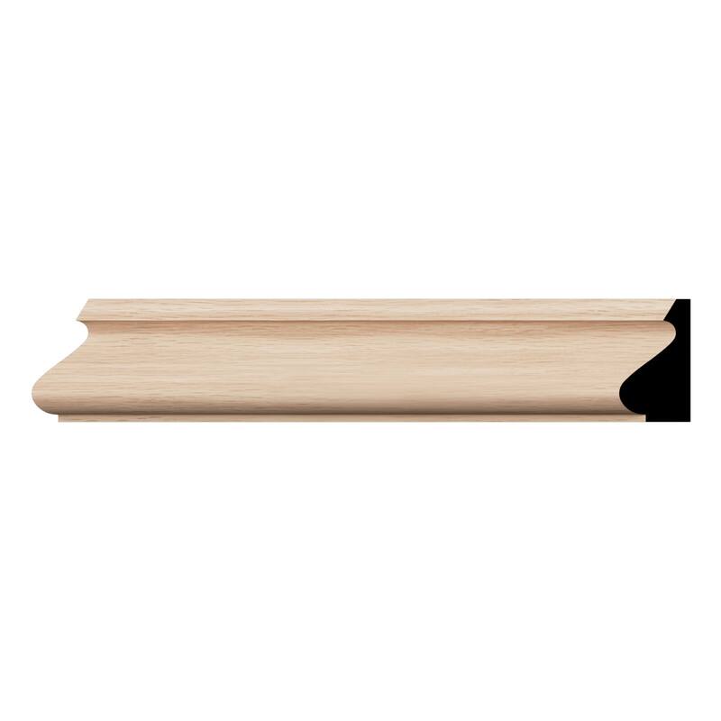 WM163: Americraft Finger-Joint Pine Base Cap Moulding - 11/16"D x 1 3/8"W x 96"L - Red Oak