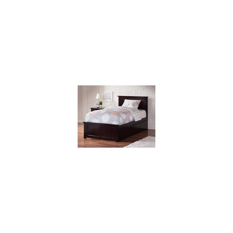 Twin XL Platform Bed with Footboard & Trundle - Slat Kit Included - Espresso Finish