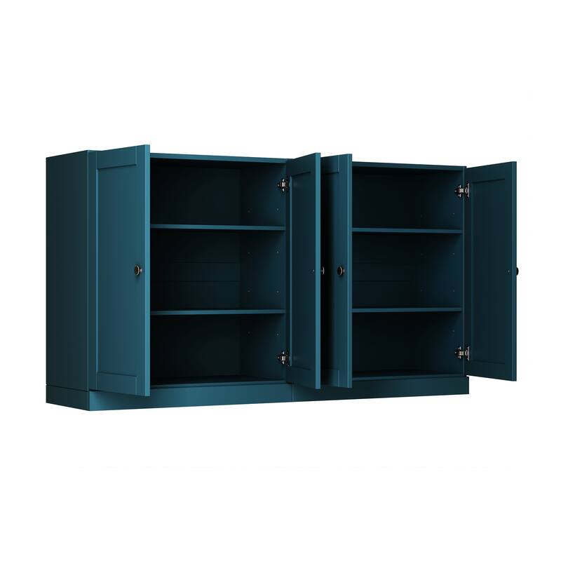 Palace Imports 100% Solid Wood 64" Sideboard with Raised Panel Doors & Adjustable Shelves