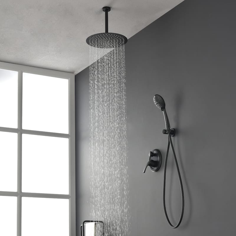 12 in. Ceiling Mount Dual Shower System with 5-Spray Patterns