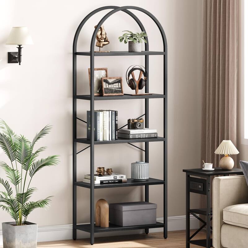 Bookshelf Tall Bookcase Arched Standing Bookshelves