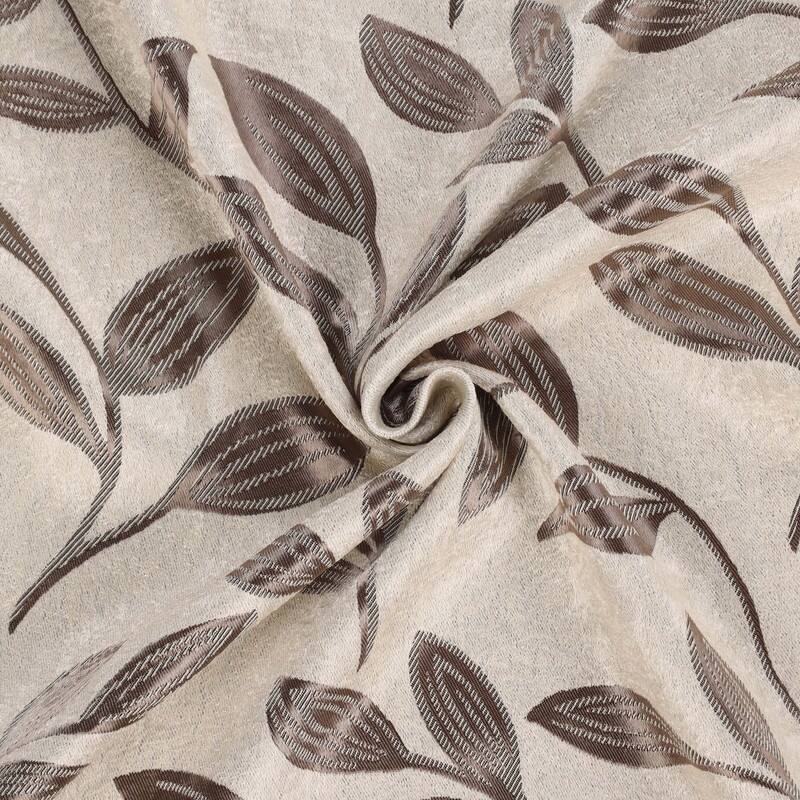 Superior Leaves Machine Washable Room Darkening Grommet With Ties Blackout Curtains, Set of 2