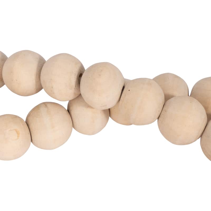 45"Lx1" Diameter Wood Beads, Bohemian Macrame Wall Decor and Home Accent for Living Rooms, Bedrooms - 45" x 1" x 1"