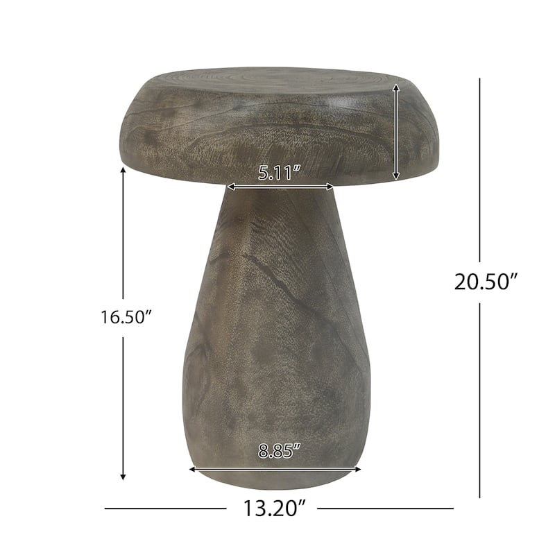 Mushroom Side Table,Wood-like texture, Natural Color