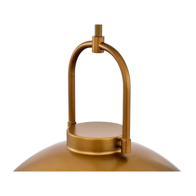 1-Light Gold Finish Modern Pendant Light Fixture with Opal Glass Shade for Dining Room or Kitchen Island