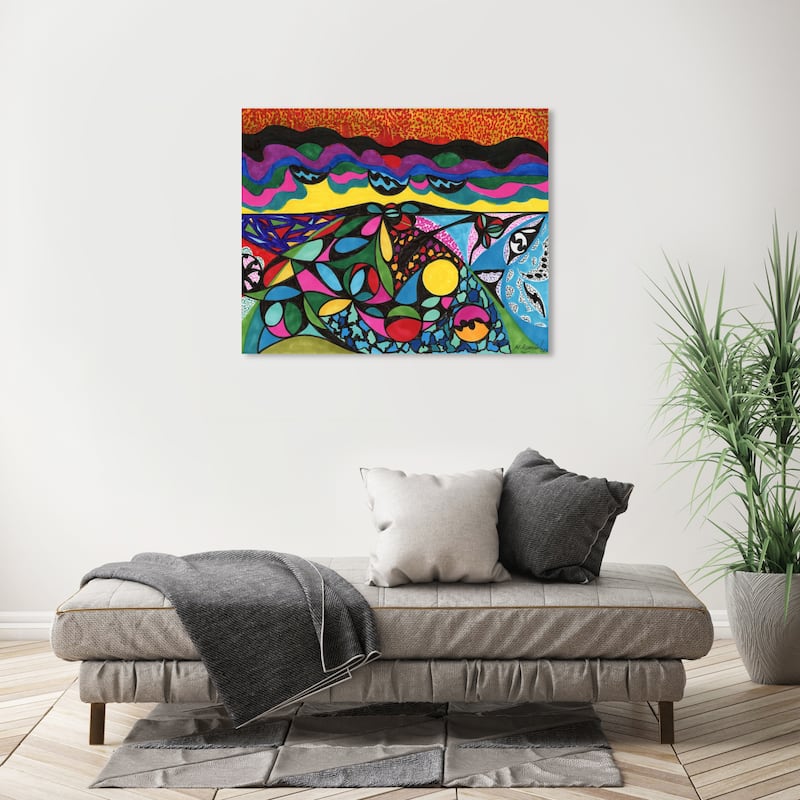 Wynwood Studio Abstract Manuel Roman - Sea of Colors Pink and Hot Pink Modern & Contemporary Wall Art Canvas Print - 30 x 36