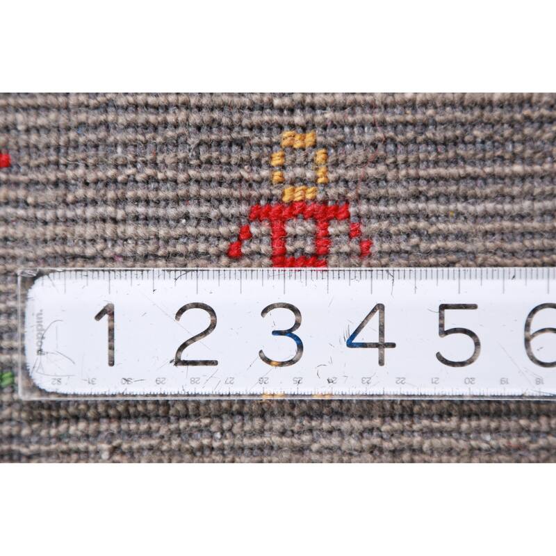 Striped Gabbeh Indian Area Rug Handmade Tribal Wool Carpet - 8'10" x 11'6"