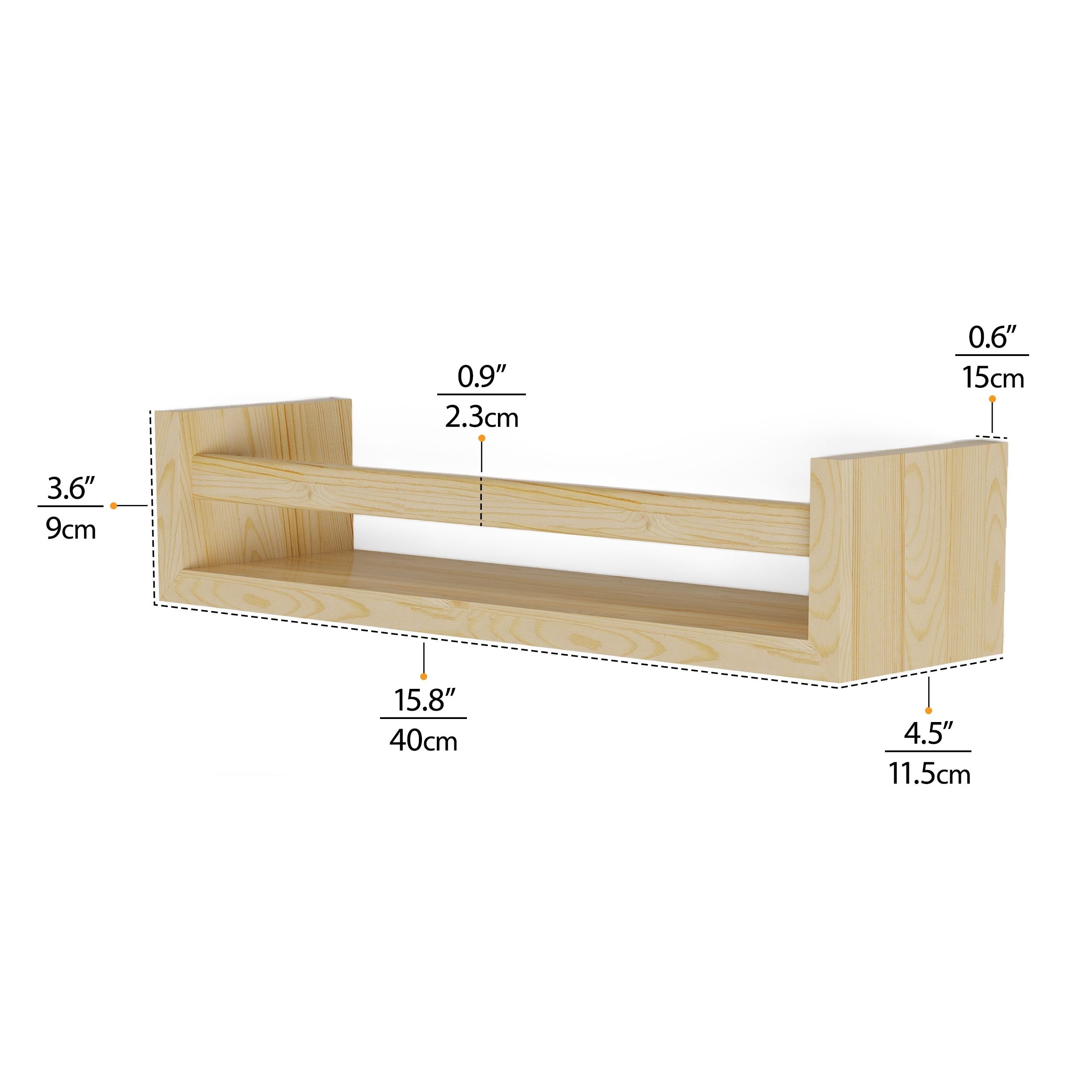 Wallniture utah set of 2 shop nursery room wood floating wall shelves