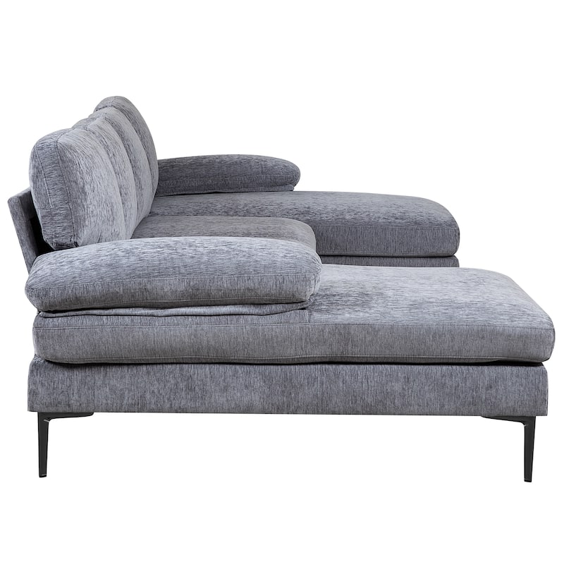 Nigh Contemporary Chenille U-Shaped Sectional by Furniture of America