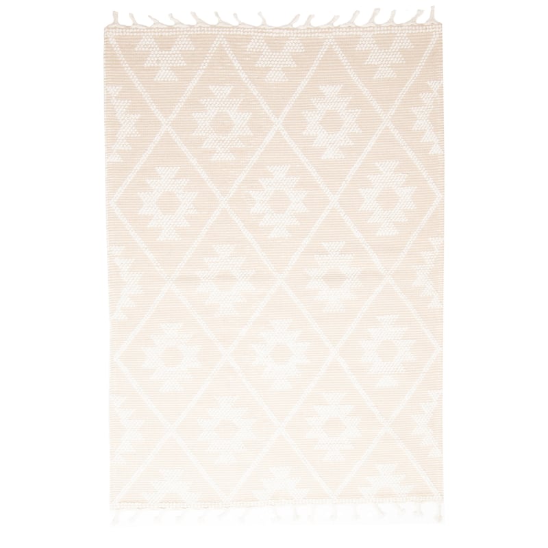 ECARPETGALLERY Braid weave Sienna Beige Wool Rug - 5'1 x 7'4