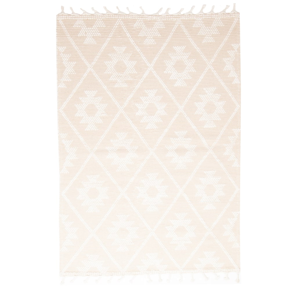 ECARPETGALLERY Braid weave Sienna Beige Wool Rug - 5'1 x 7'4