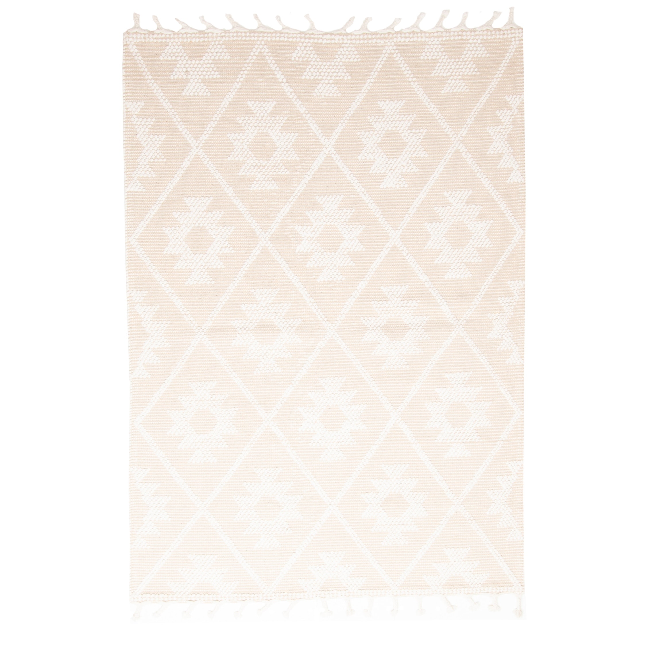 ECARPETGALLERY Braid weave Sienna Beige Wool Rug - 5'1 x 7'4