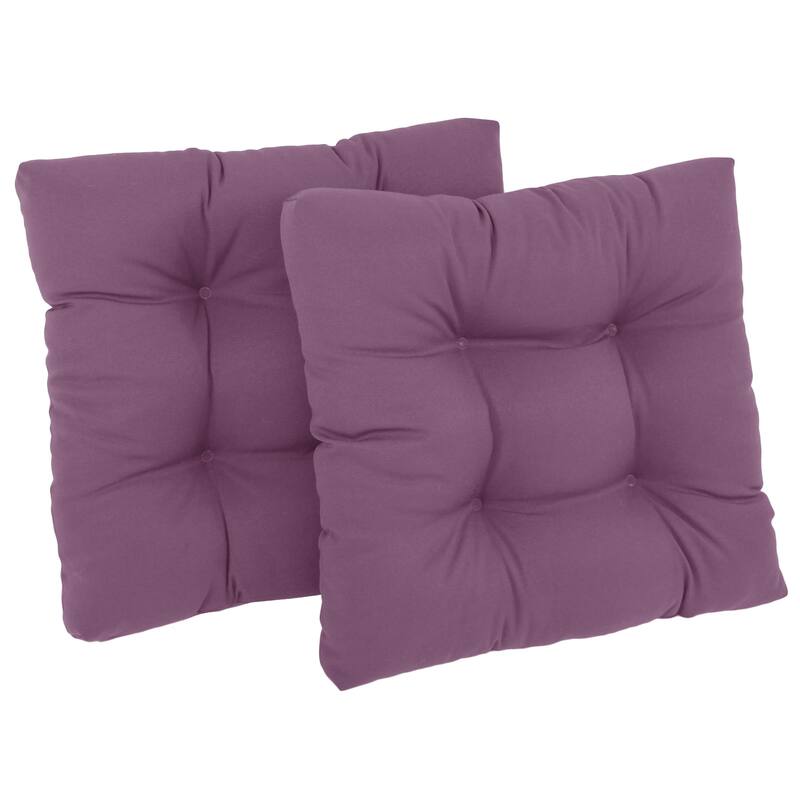 19-inch Twill Square Chair Cushion (Set of 1, 2, or 4) - 19" x 19" - Set of 2 - Grape