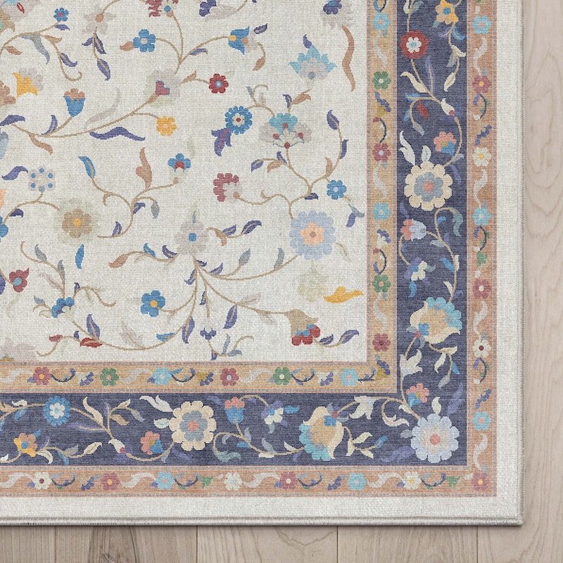 Well Woven Crayola Traditional Floral Elegance Modern 5' x 7' Low-Pile Rug - 5' x 7'