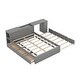preview thumbnail 29 of 35, Full Size Platform Bed with Trundle and Drawers Wood Full Bed Frame with a Rolling Shelf Platform Bed with Desk - White