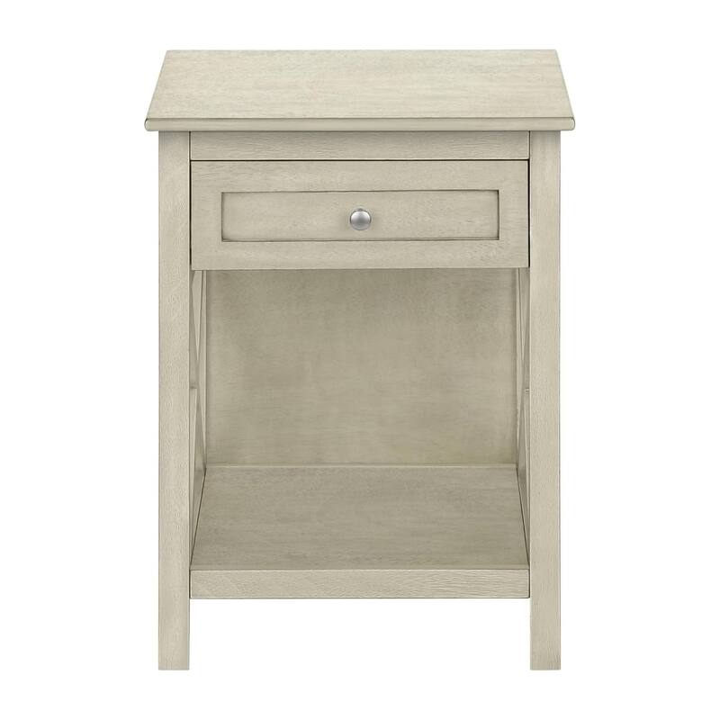 Antique White Transitional End Table