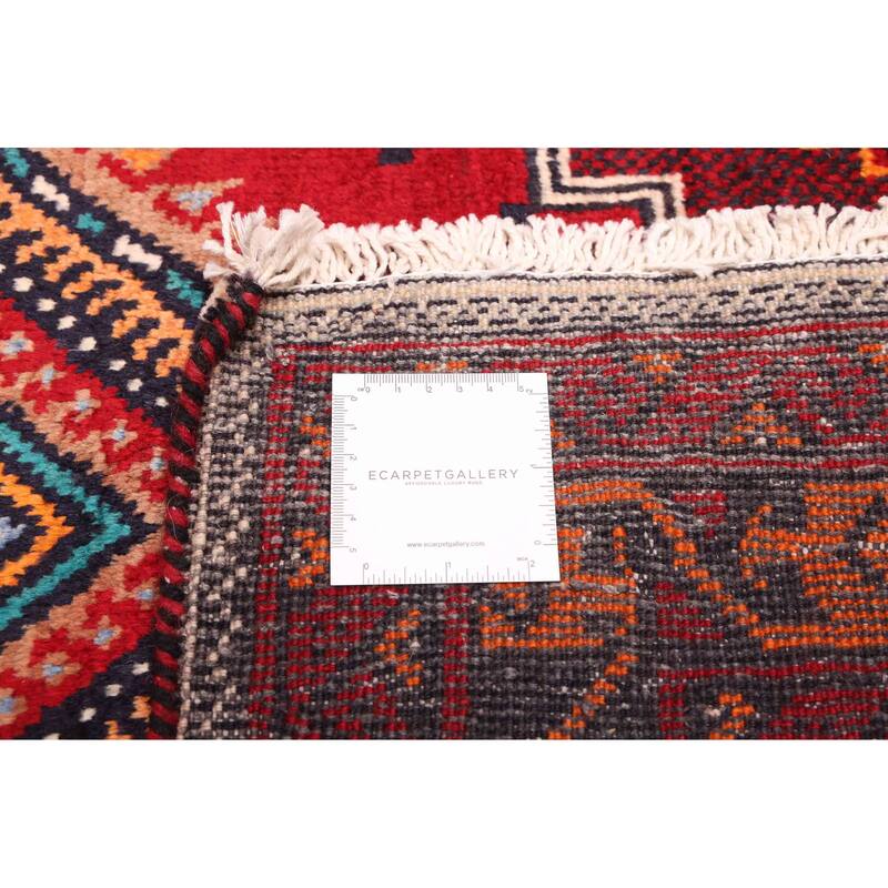 ECARPETGALLERY Hand-knotted Baluch Red Wool Rug - 3'10 x 7'10