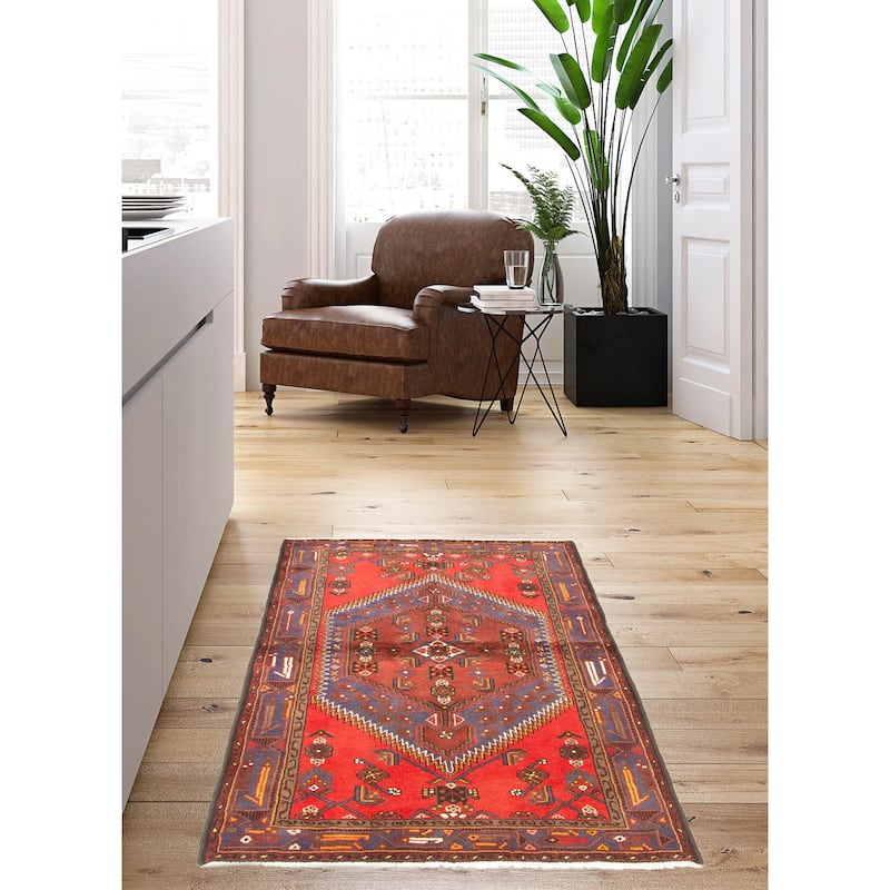 ECARPETGALLERY Hand-knotted Andelz Red Wool Rug - 4'1 x 6'4