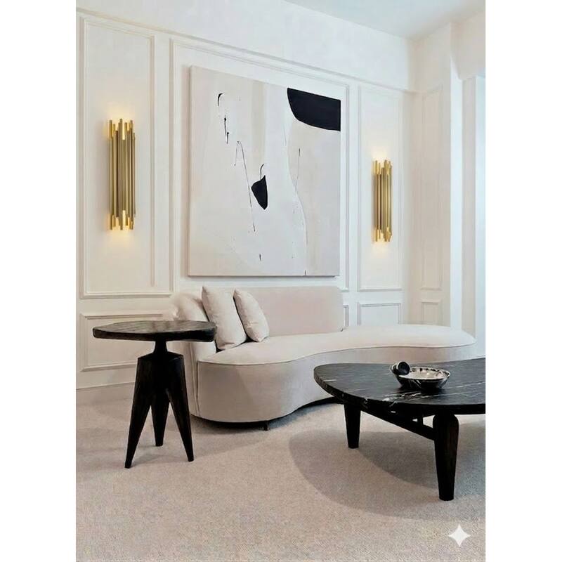 2-Light Gold Stainless Steel Rod Wall Sconce