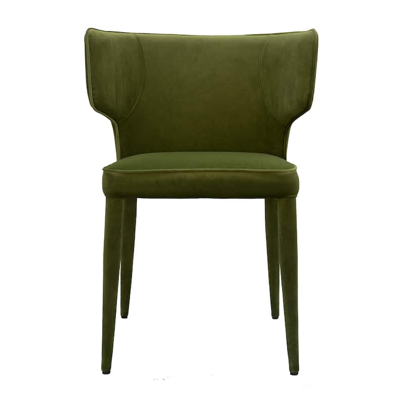 Extended Wingback Modern Dining Chair - Forest Green