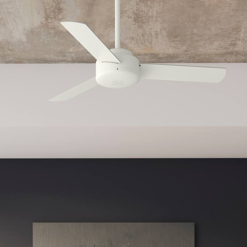 Hunter 52" and 44" Presto Ceiling Fan w/ Wall Control - Contemporary, Industrial, Scandinavian - 44" - Matte White
