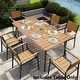 preview thumbnail 28 of 35, Pellebant Outdoor Aluminum Rectangular Dining Table Brown