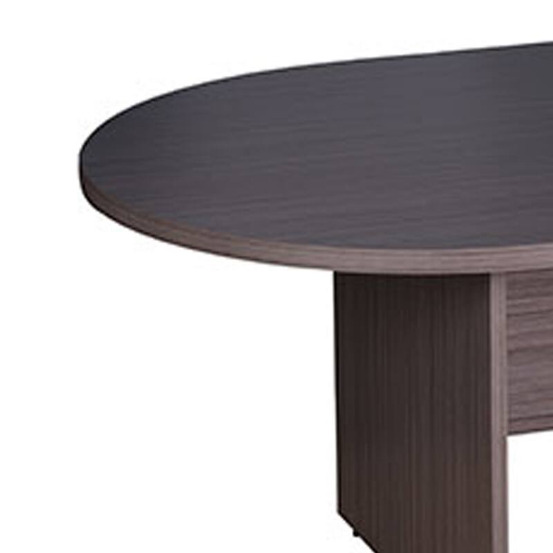 Mike 95 Inch Oval Conference Table with Panel Legs, Driftwood Gray
