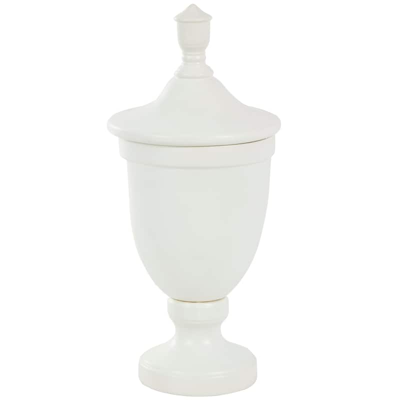 Black or White Ceramic Fluted Urn Shaped Decorative Jars with Lid