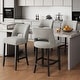 preview thumbnail 34 of 59, Upholstered Counter Height Bar Stools with wood legs for Kitchen Island Dining Room Set of 4 - Grey