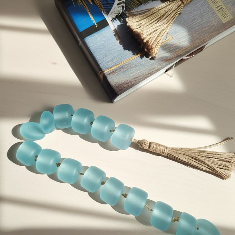 Resin Jute Decorative Beads Tassel Accents Featuring Woven Detailing