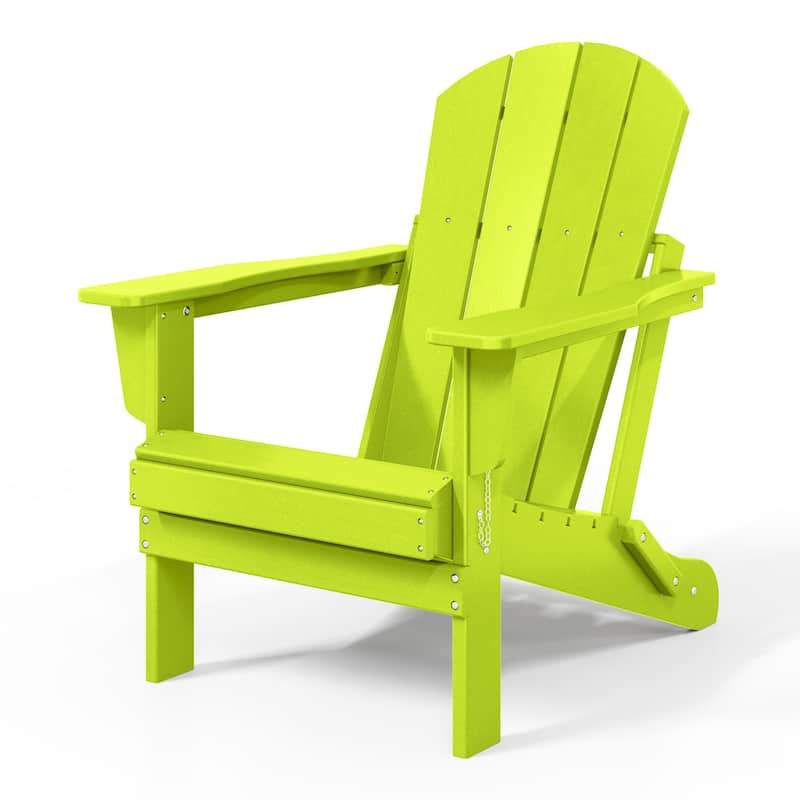 Polytrends Laguna Weather Resistant Outdoor Patio Folding Adirondack Chairs (Set of 4)