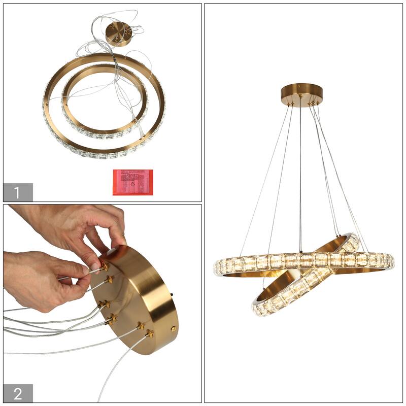 Modern Minimalist Drum LED Integrated Luxury Chandelier Wheel Foyer Crystal Pendant - D 25.2"* H 14.2"-62.6"