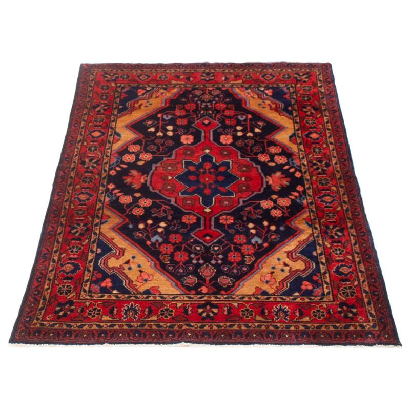 ECARPETGALLERY Hand-knotted Anatolian Vintage Navy Wool Rug - 4'6 x 6'9