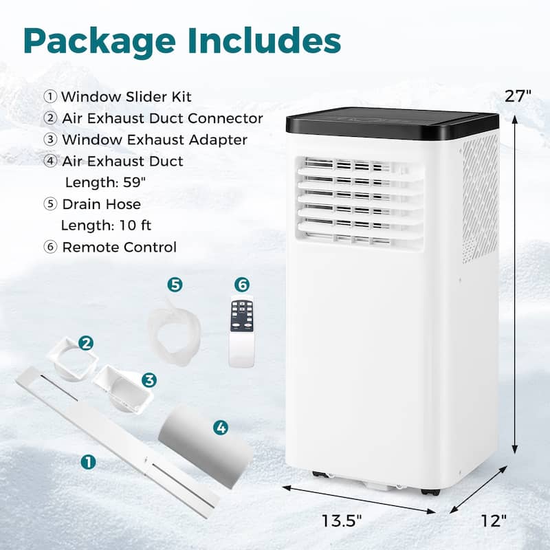 Gymax 8000 BTU Portable Air Conditioner w/ Control Panel & Remote