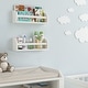 preview thumbnail 1 of 6, Wallniture Lissa Wood Bookshelf White Floating Shelves Toy Storage Kids Room Decor (Set of 2)
