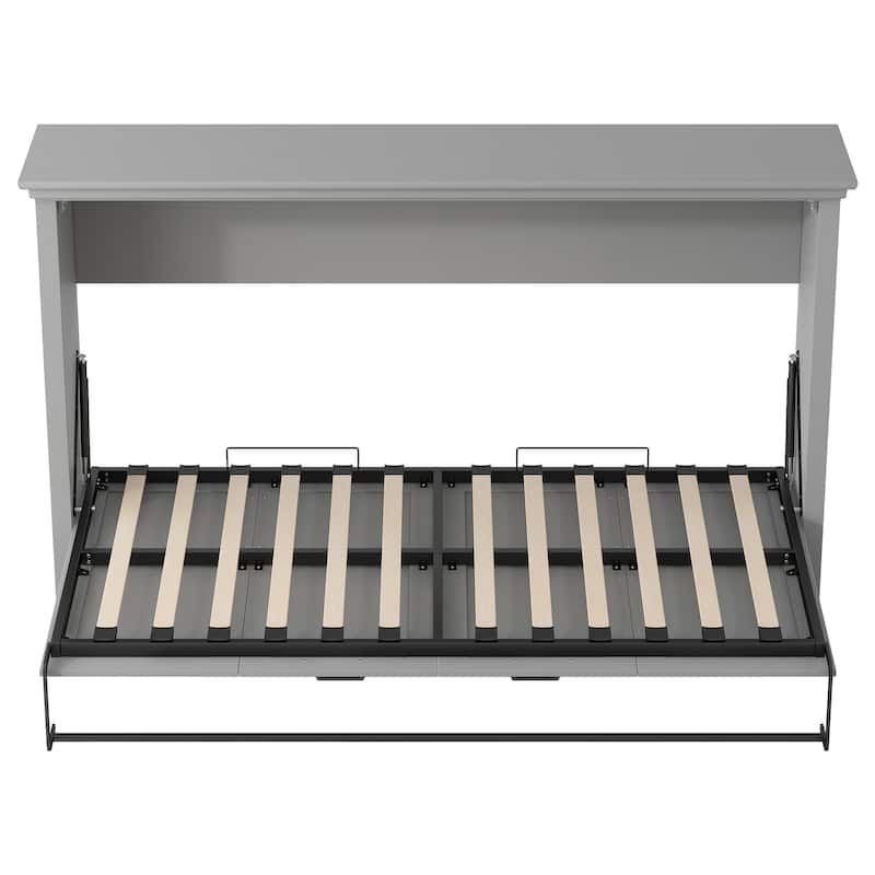 Twin Size Space Saving Folded Murphy Bed in Grey